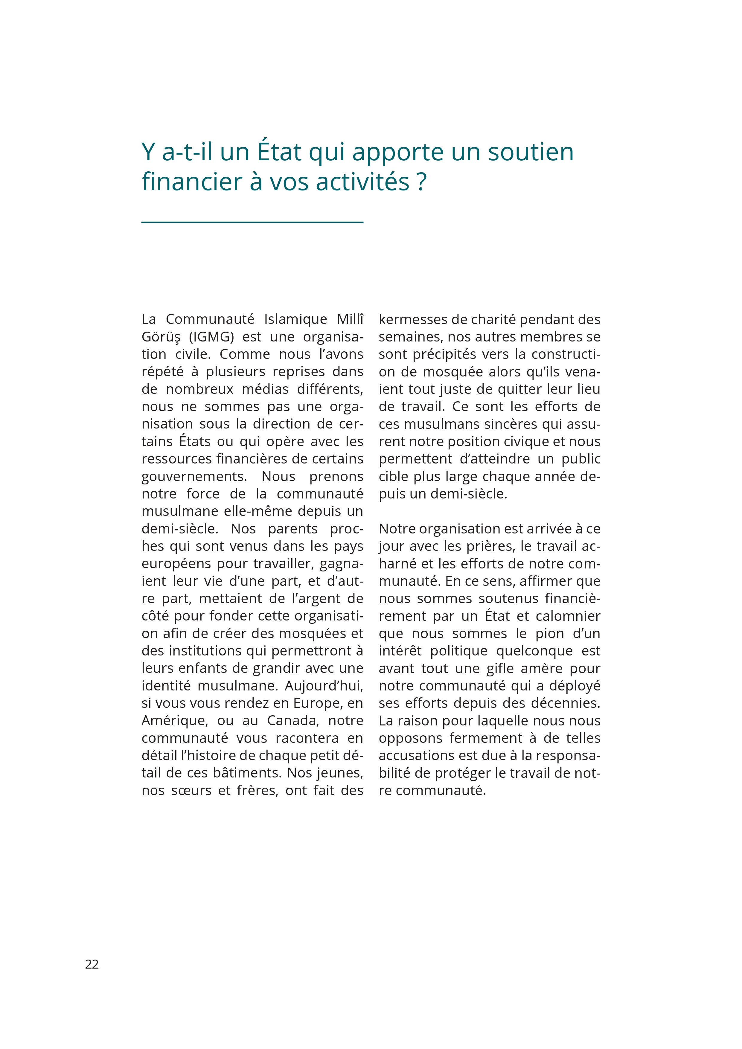 Le Passé et le Présent de l'IGMG/CIMG